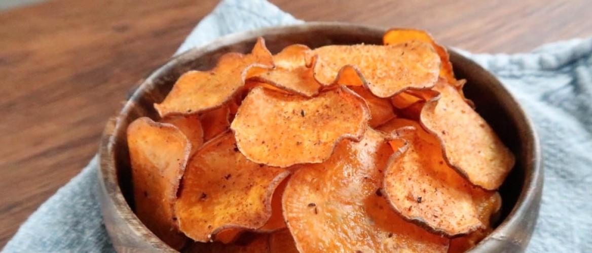 Zoete aardappelchips